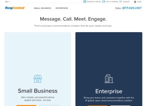 How ringcentral.biz looks like on a tablet such as an iPad.