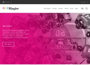 How ringier.ch looks like on a tablet such as an iPad.