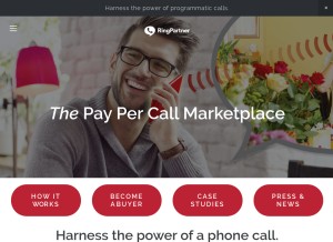 How ringpartner.com looks like on a tablet such as an iPad.