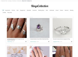 How ringscollection.com looks like on a tablet such as an iPad.