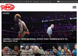 How ringtv.com looks like on a tablet such as an iPad.