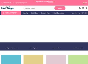 How rinishoppe.com looks like on a tablet such as an iPad.