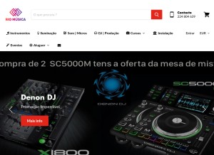 How riomusica.com looks like on a tablet such as an iPad.