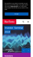 How riotinto.com looks like on a mobile device such as an iPhone.