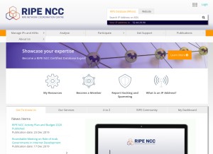 How ripe.net looks like on a tablet such as an iPad.