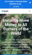 How ripple.com looks like on a mobile device such as an iPhone.