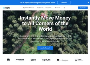 How ripple.com looks like on a tablet such as an iPad.