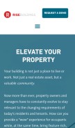 How risebuildings.com looks like on a mobile device such as an iPhone.