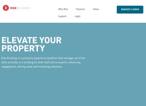 How risebuildings.com looks like on a tablet such as an iPad.