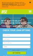 How risecredit.com looks like on a mobile device such as an iPhone.