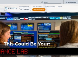 How risedisplay.com looks like on a tablet such as an iPad.