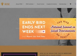 How risehealth.org looks like on a tablet such as an iPad.