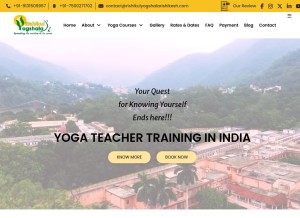 How rishikulyogshalarishikesh.com looks like on a tablet such as an iPad.