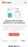 How risingmax.com looks like on a mobile device such as an iPhone.