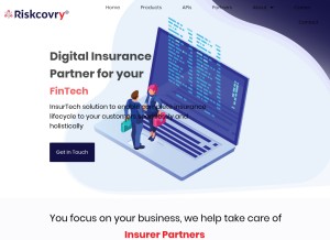 How riskcovry.com looks like on a tablet such as an iPad.