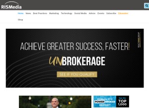 How rismedia.com looks like on a tablet such as an iPad.