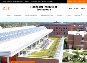 How rit.edu looks like on a tablet such as an iPad.