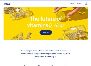 How ritual.com looks like on a tablet such as an iPad.