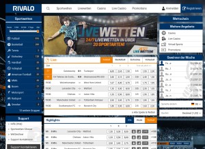 How rivalo.com looks like on a tablet such as an iPad.