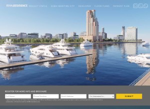 How rivaresidence.net looks like on a tablet such as an iPad.