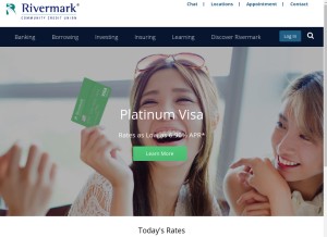 How rivermarkcu.org looks like on a tablet such as an iPad.
