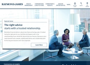 How rjf.com looks like on a tablet such as an iPad.