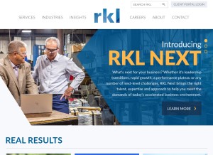 How rklcpa.com looks like on a tablet such as an iPad.