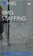 How rmgstaffing.com looks like on a mobile device such as an iPhone.