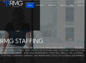 How rmgstaffing.com looks like on a tablet such as an iPad.