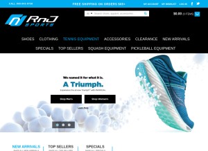 How rnjsports.com looks like on a tablet such as an iPad.