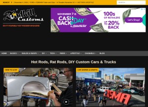How roadkillcustoms.com looks like on a tablet such as an iPad.