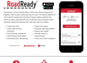 How roadreadyapp.com looks like on a tablet such as an iPad.
