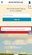 How roadscholar.org looks like on a mobile device such as an iPhone.