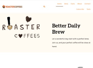 How roastercoffees.com looks like on a tablet such as an iPad.