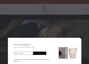 How roasterycoffee.co.in looks like on a tablet such as an iPad.