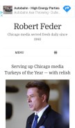How robertfeder.com looks like on a mobile device such as an iPhone.