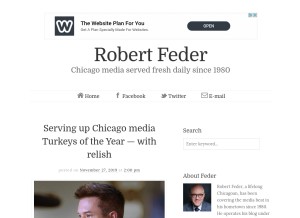 How robertfeder.com looks like on a tablet such as an iPad.