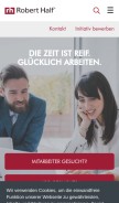 How roberthalf.at looks like on a mobile device such as an iPhone.