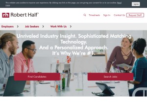 How roberthalf.com looks like on a tablet such as an iPad.