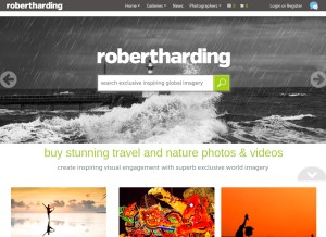 How robertharding.com looks like on a tablet such as an iPad.