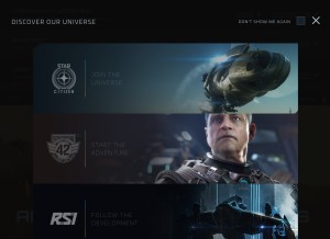 How robertsspaceindustries.com looks like on a tablet such as an iPad.