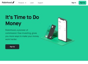 How robinhood.com looks like on a tablet such as an iPad.