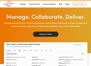 How robohead.com looks like on a tablet such as an iPad.