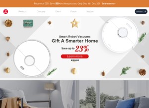 How roborock.com looks like on a tablet such as an iPad.