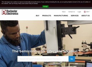 How rocelec.com looks like on a tablet such as an iPad.