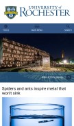 How rochester.edu looks like on a mobile device such as an iPhone.