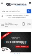 How rockandsoul.com looks like on a mobile device such as an iPhone.