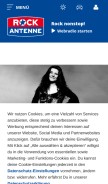 How rockantenne.de looks like on a mobile device such as an iPhone.