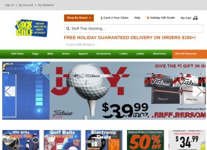 How rockbottomgolf.com looks like on a tablet such as an iPad.