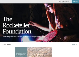 How rockefellerfoundation.org looks like on a tablet such as an iPad.